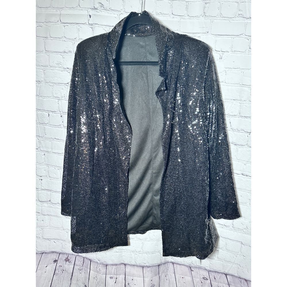 CUPSHE LADIES BLACK‎ SEQUINED LADIES BEACH/POOL COVER UP (M) NEW WITH TAGS!